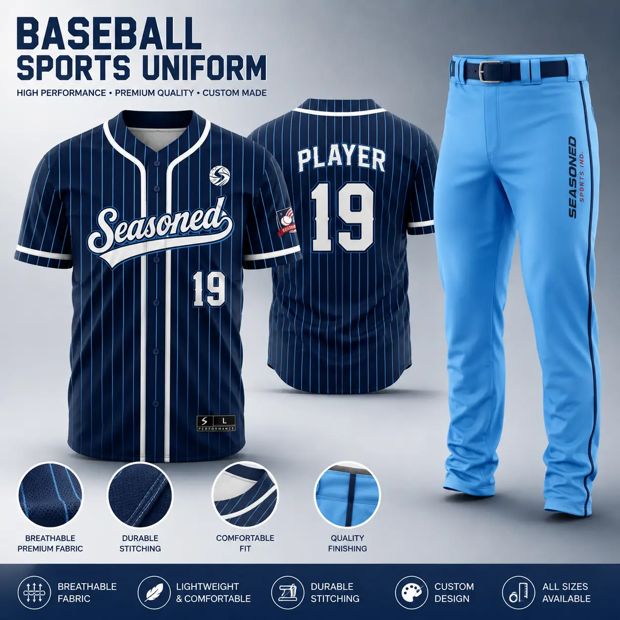 V-Neck Baseball Sports Uniform seasoned sports baseball uniform